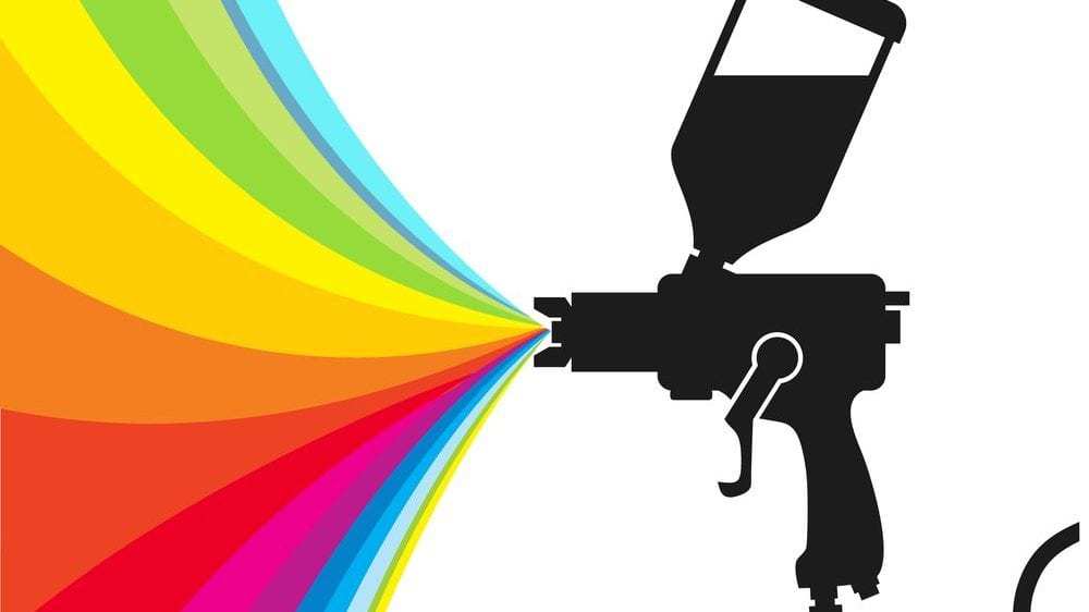 Silhouette gun spray paint color, vector