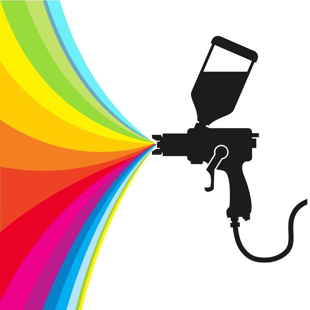 Silhouette gun spray paint color, vector