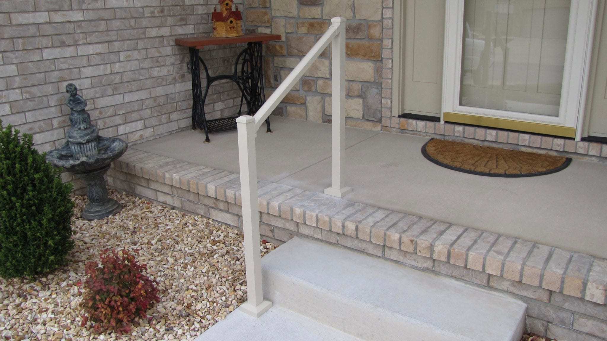 Aluminum Handrail Direct white handrail on stair
