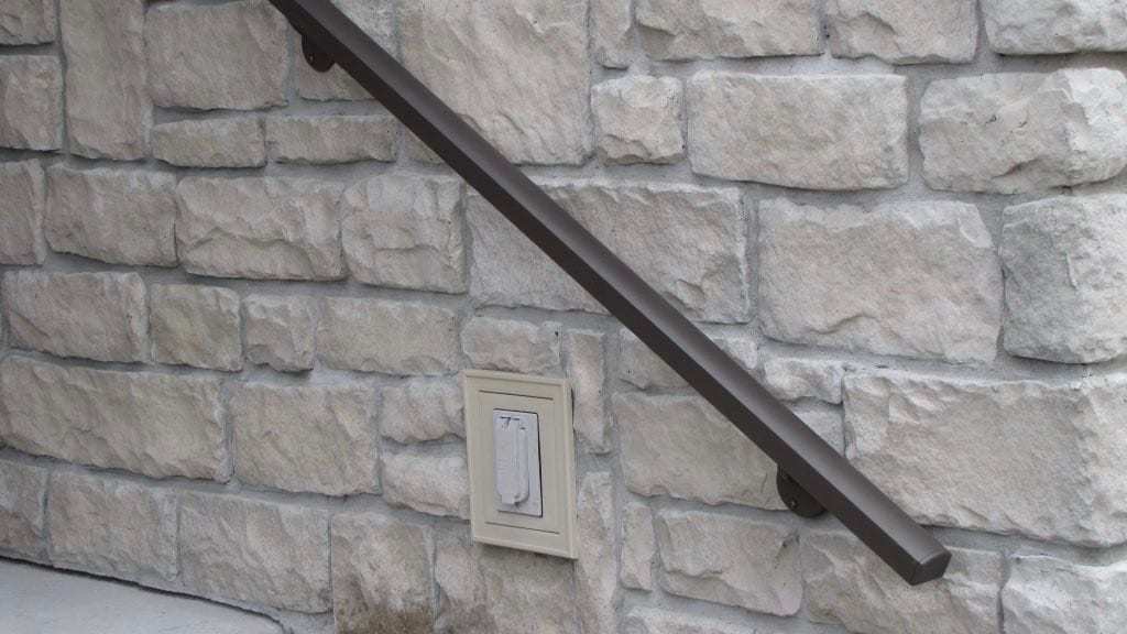 Aluminum Handrail Direct handrail mounted on stone wall