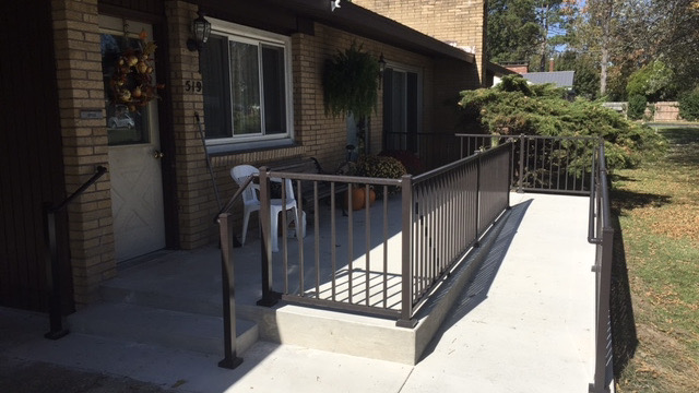 Aluminum Handrail Direct ADA Compliant Handrail on Ramp