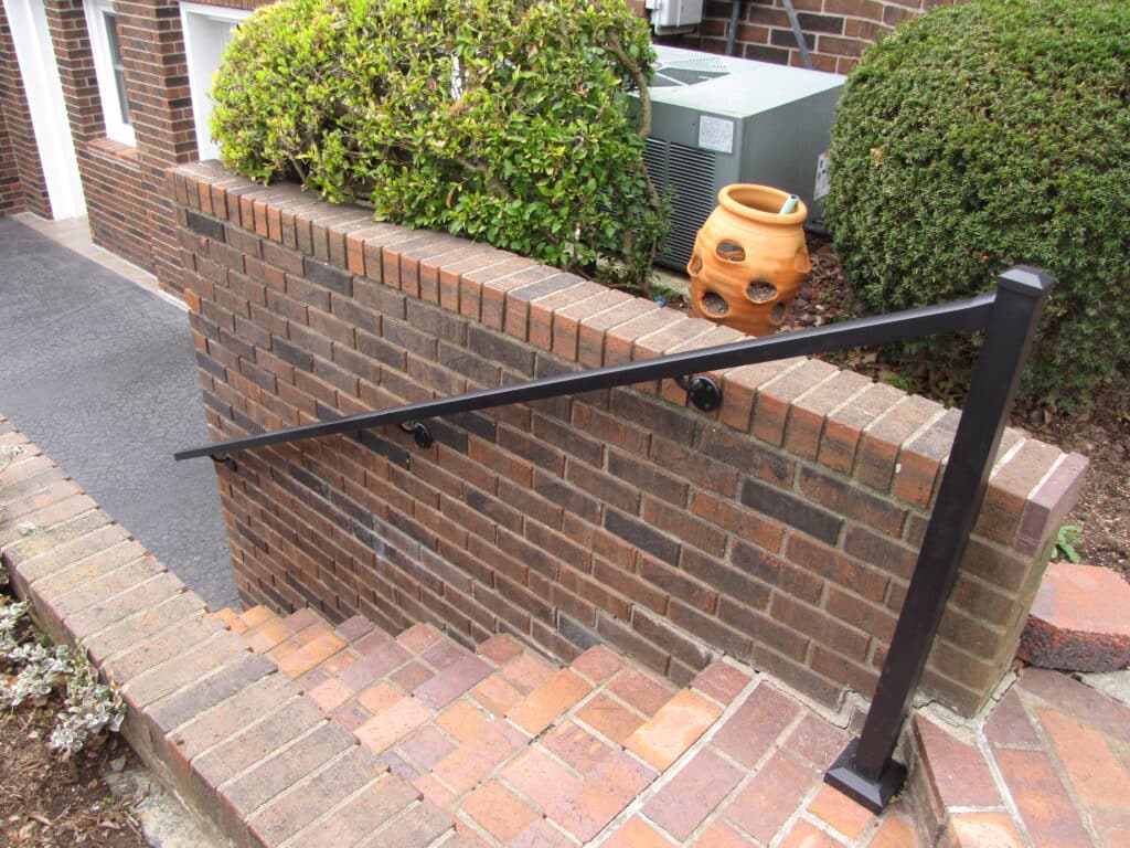 AHR aluminum handrail on brick steps