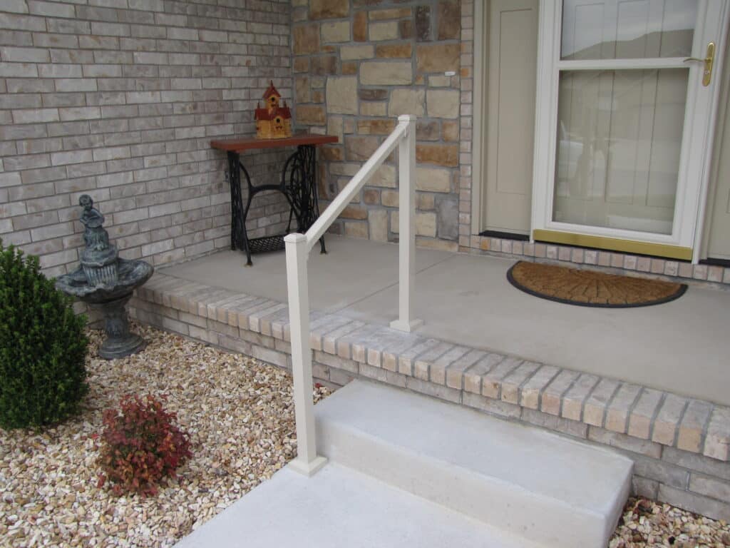 Railing on front patio step