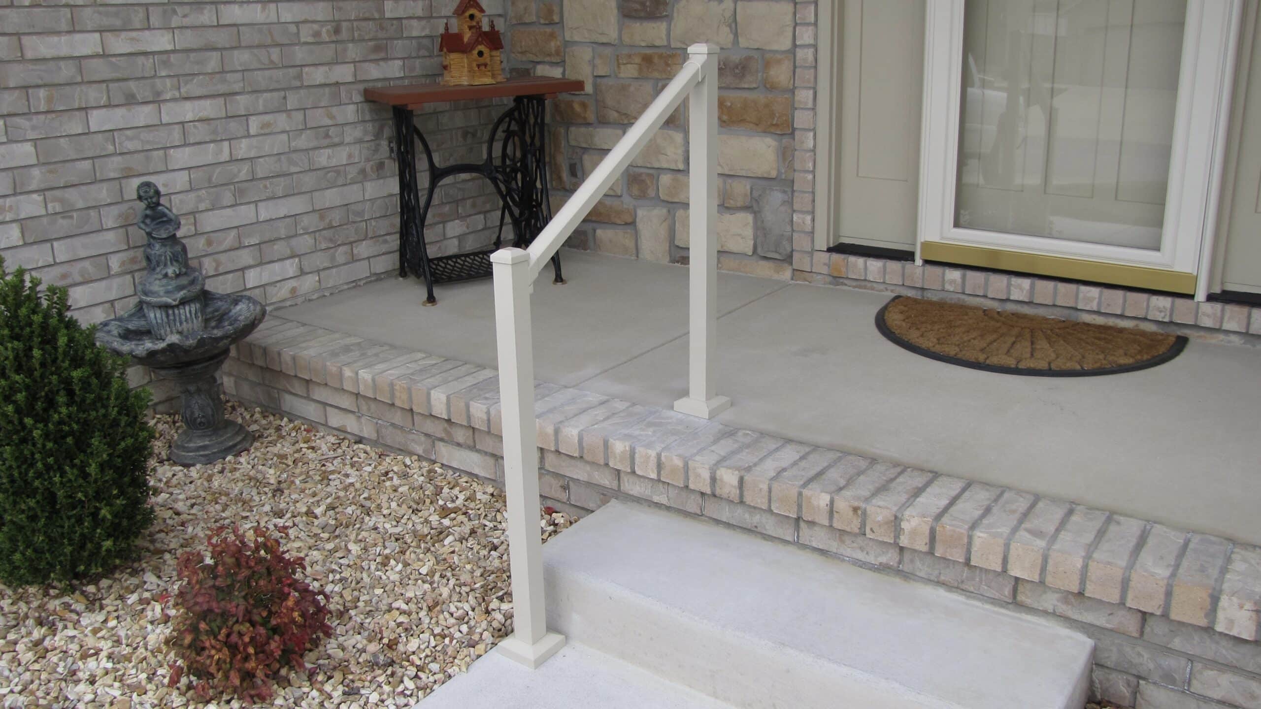 Railing on front patio step