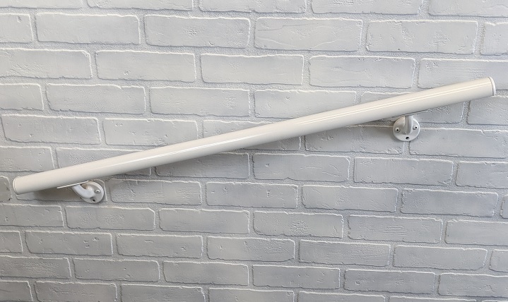 AHD White Handrail on White Brick Wall