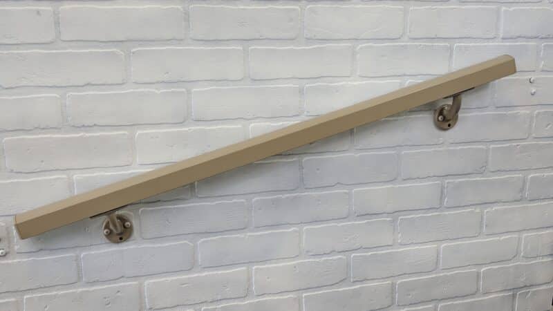 AHD Clay-Colored Aluminum Handrail on White Brick Wall 2