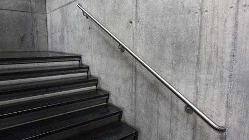 Aluminum Handrail Direct aluminum handrail on concrete wall