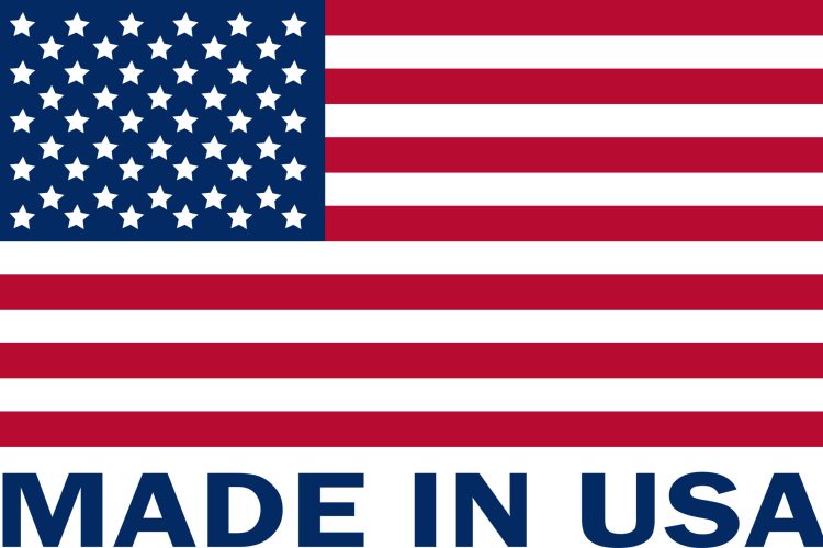 American flag above Made in USA text